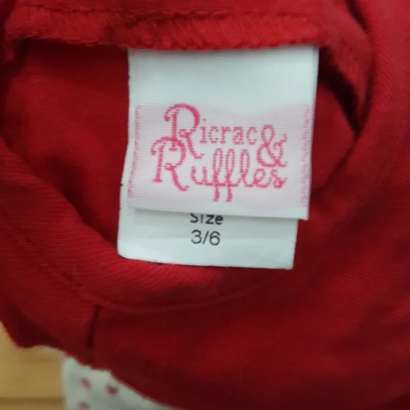 Ricrac and Ruffles Love Letters Valentine's Day girls long sleeved romper - Picture 8 of 9